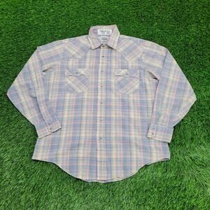 Vintage 80s LEVIS Hippie Western Shirt Large 22x29 Pastel